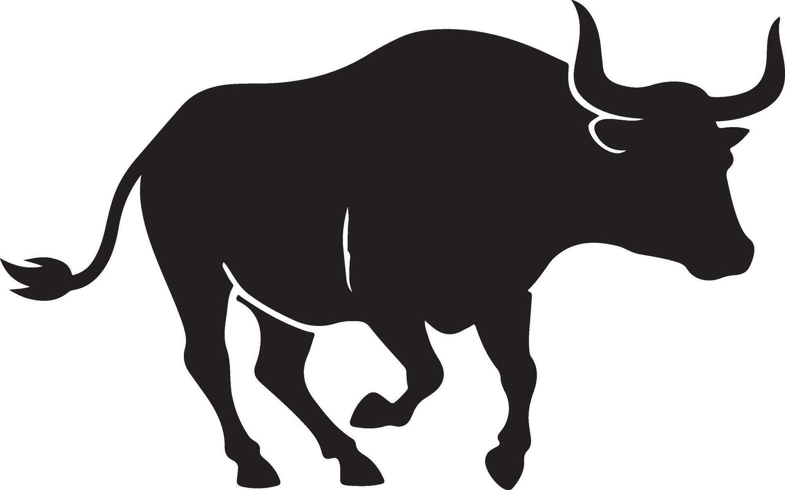 Strong Bull Silhouette, Bold Illustration for Logos And Branding vector