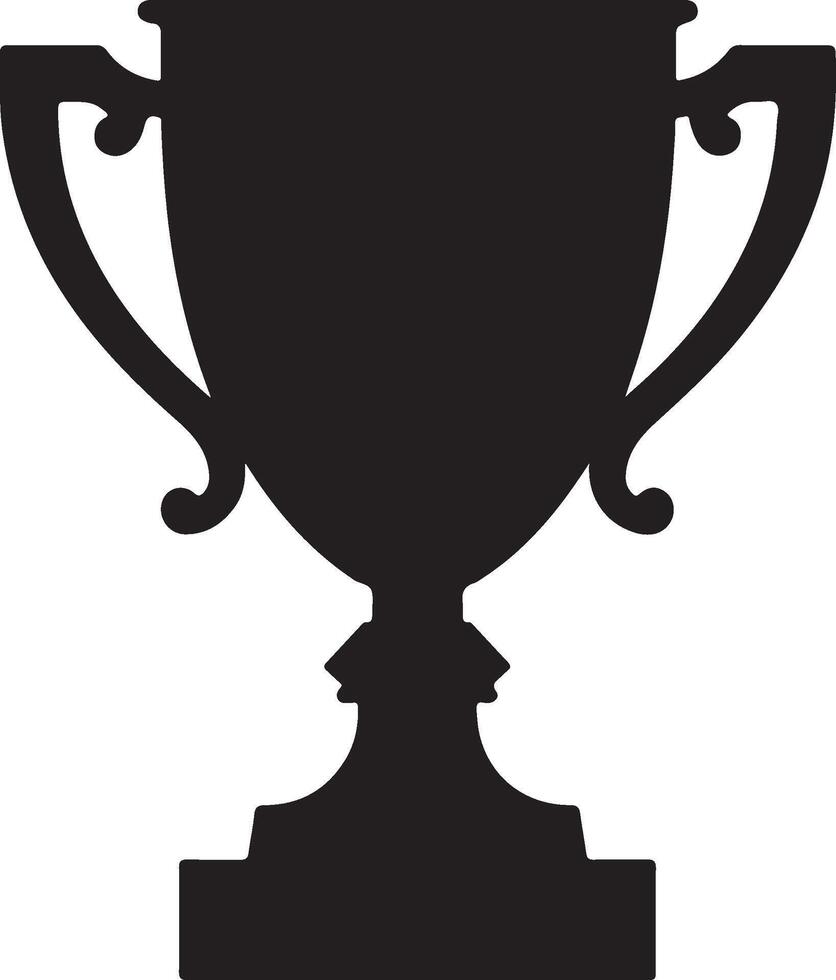 Illustration Trophy Logo, Black Silhouette Style for Sports or Academic Awards vector
