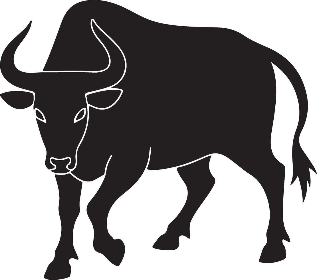 Stock Bull Silhouette Illustration Clean And Professional Animal Illustration vector