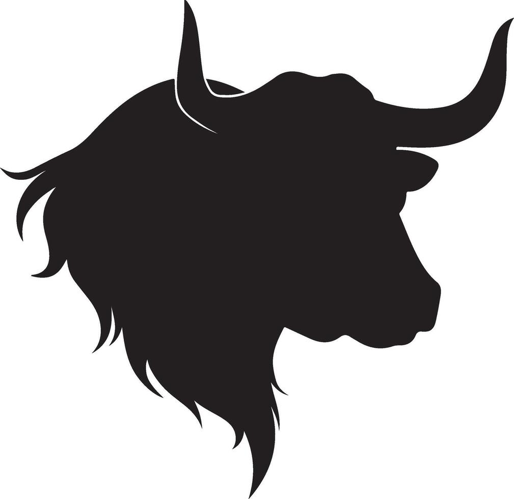 Bull Head Silhouette Illustration On White Background EPS 10 vector