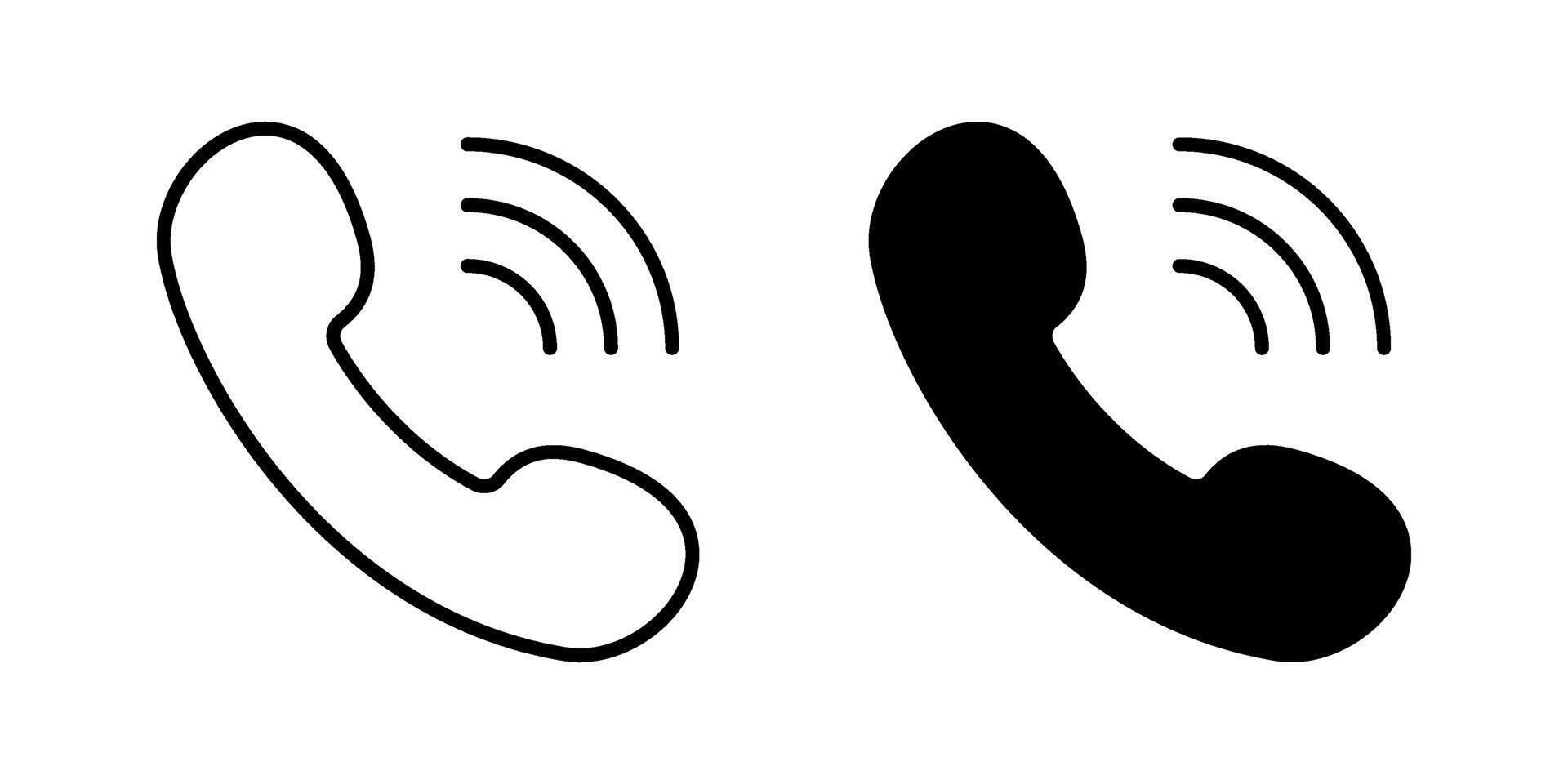 call Icon set Symbol isolated white background. illustration. color editable. vector