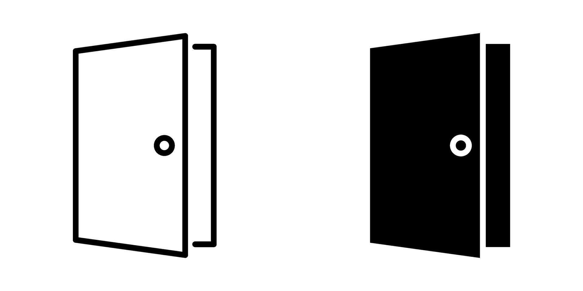 Door Icon set.Symbol isolated white background. illustration. color editable. vector