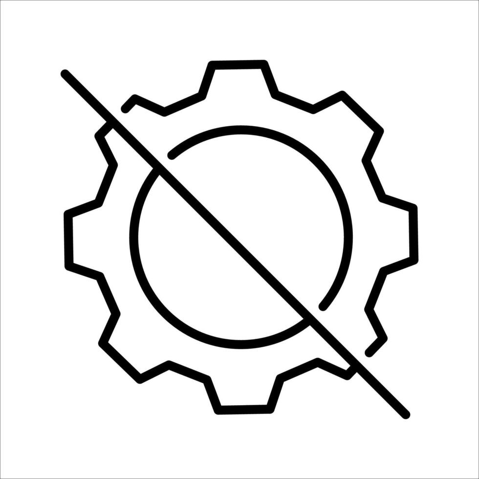 No gear Icon set Symbol isolated white background. illustration. color editable. vector