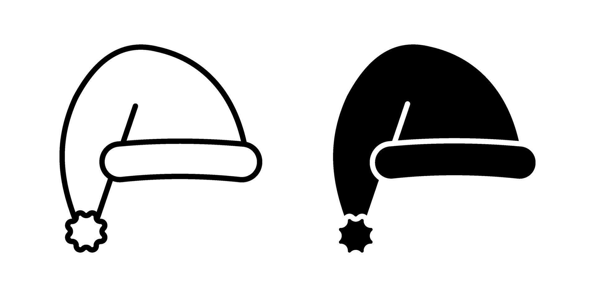 santa hat Icon set. Symbol isolated white background. illustration. color editable. vector