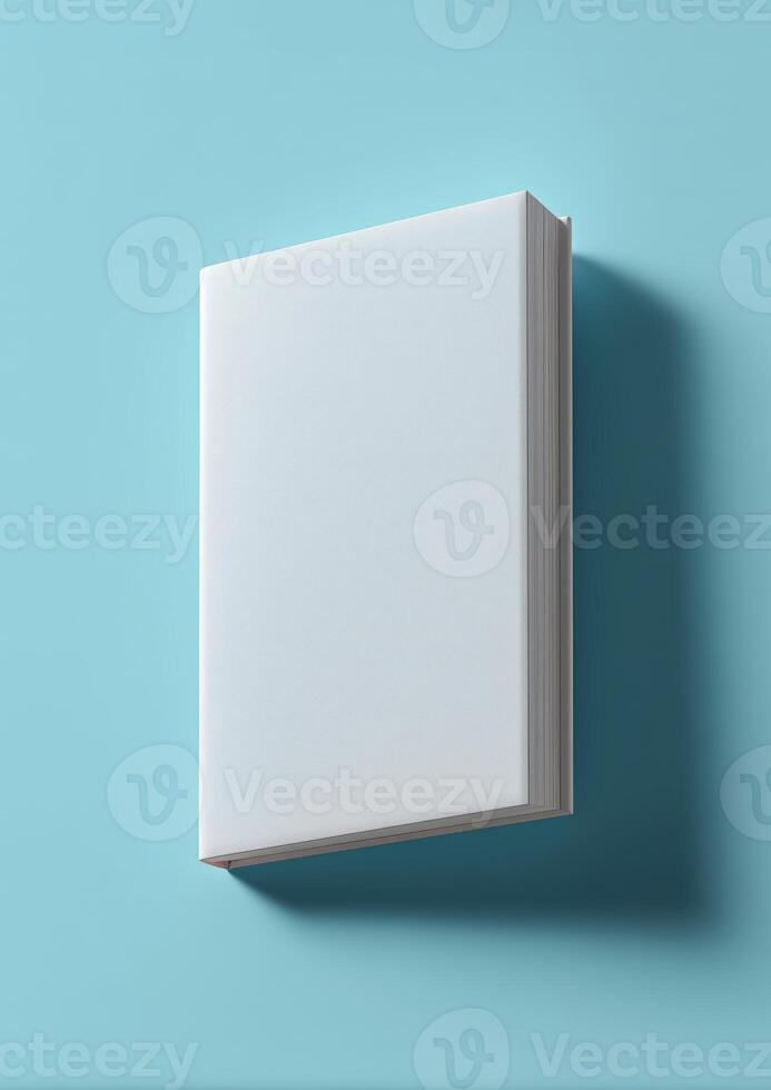 white book cover minimalistic design empty and blank in neutral background photo