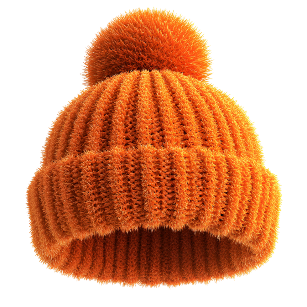 An orange knit hat png