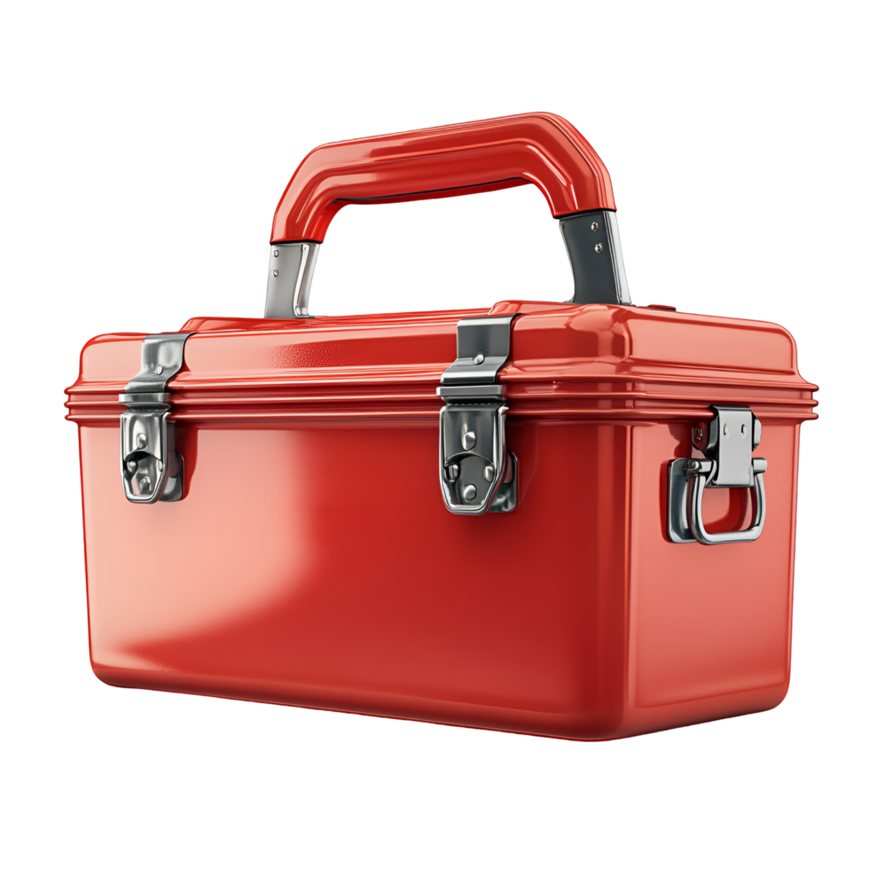 A red tool box on a transparent background png