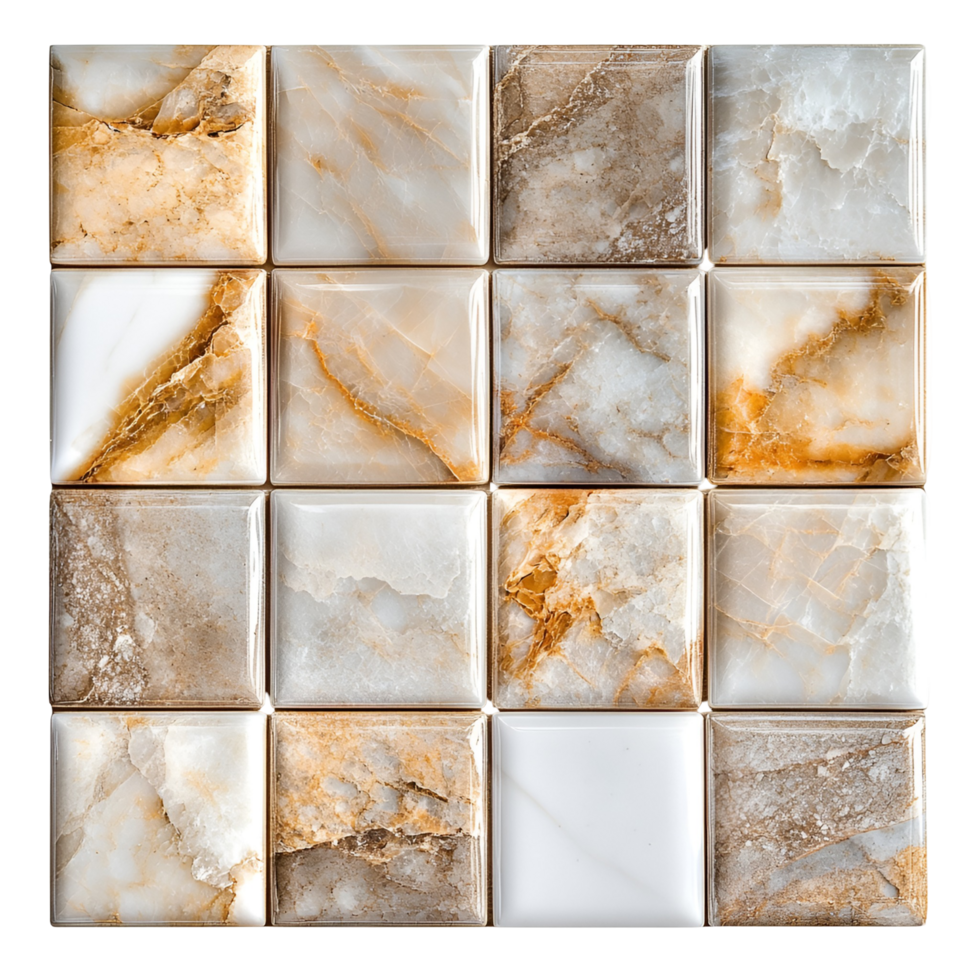 A white and gold marble tile wall with png