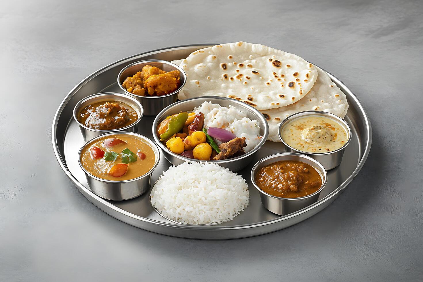 Traditional Indian Thali Meal photo