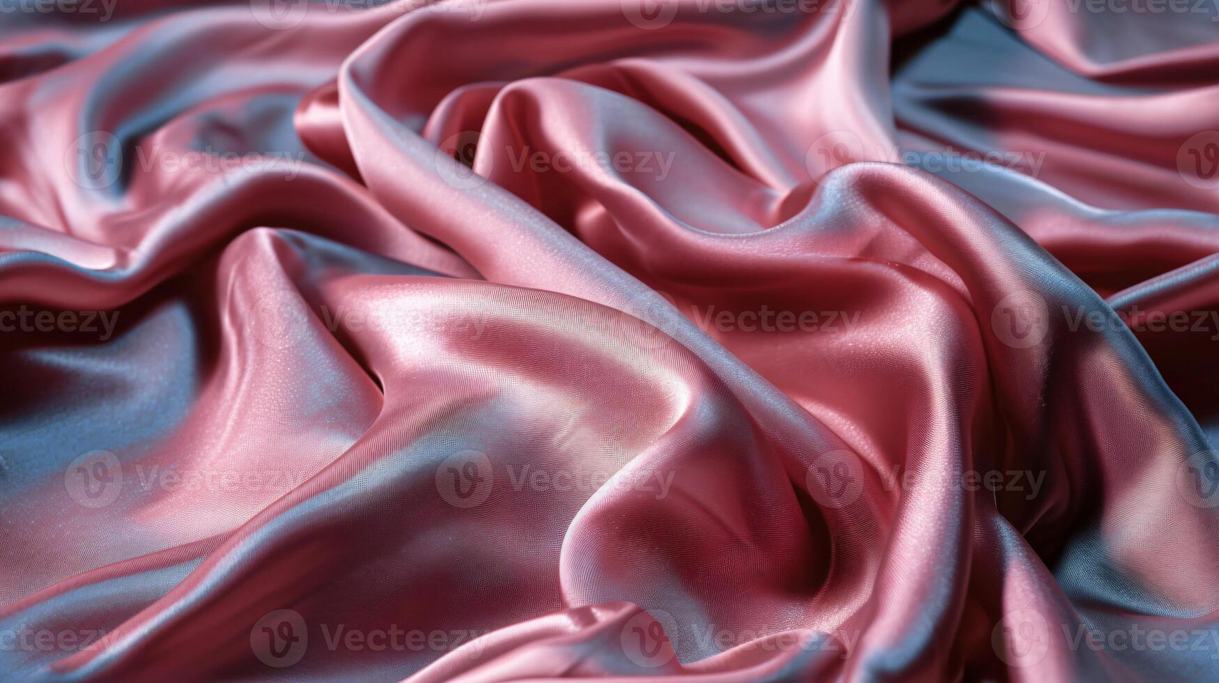 Texture of draped fabric of pink color. Beautiful emerald lilac soft silk textile. Design for texture, background, and wallpaper. photo