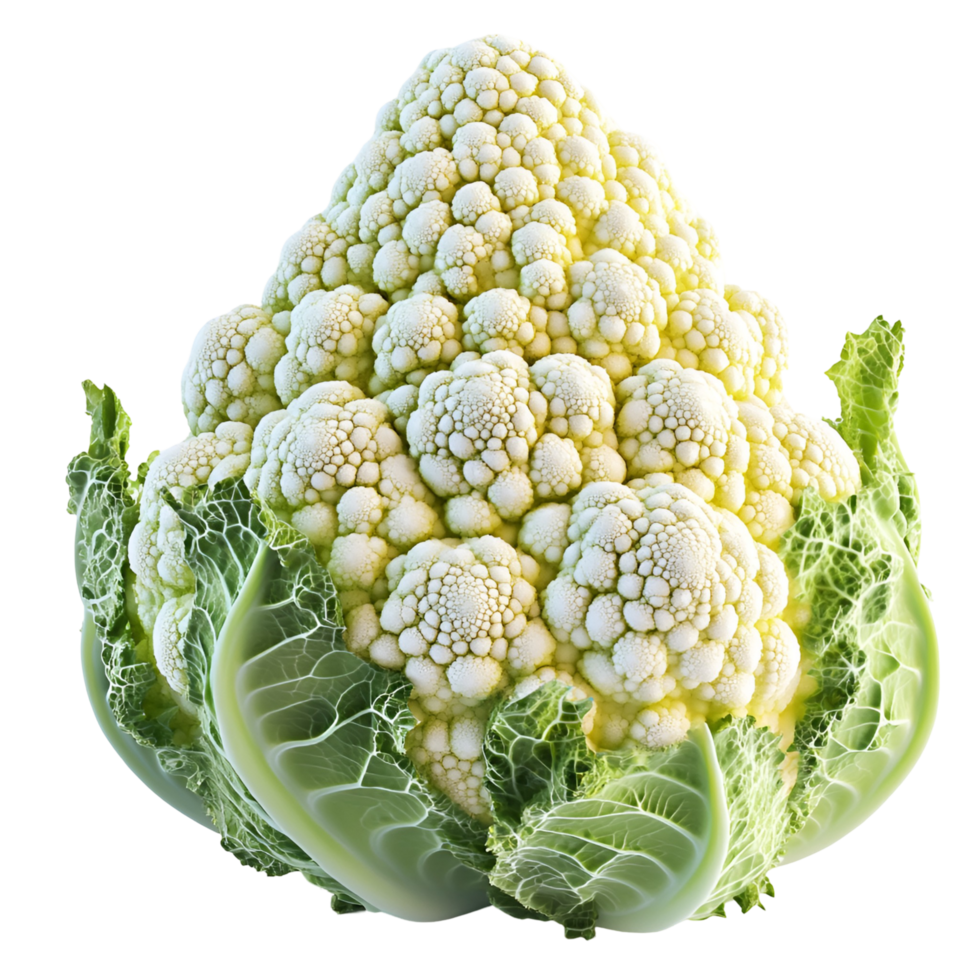 A close up of a head of cauliflower png