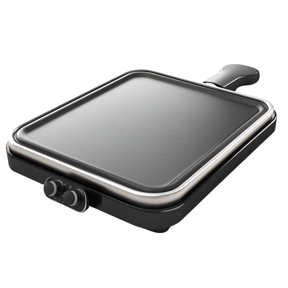 A black and white pan with a black handle png