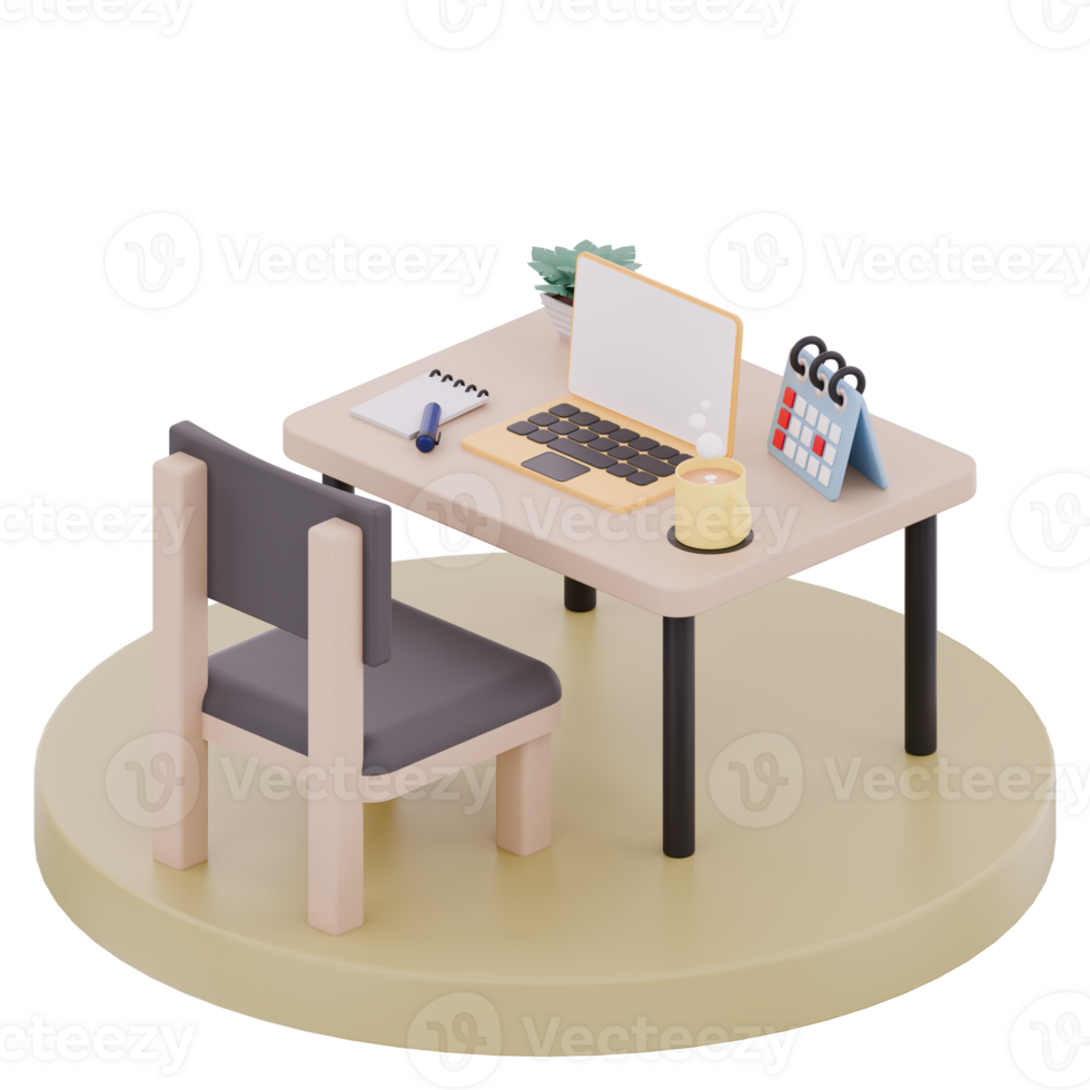 3D Home Office for Remote Work png