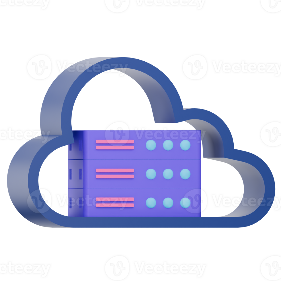 3D Cloud Computing Server png