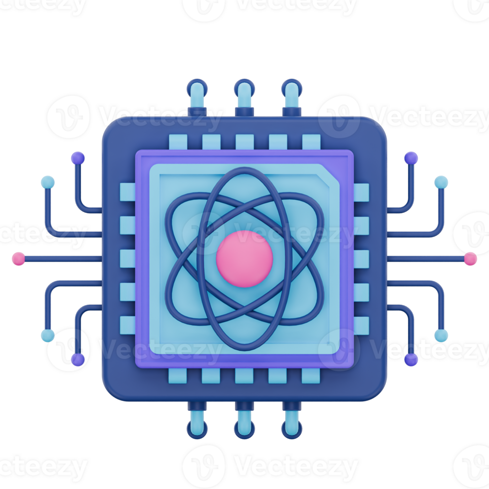 3D Quantum Computing Core png