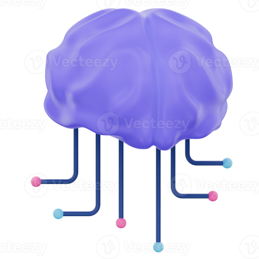 3D Neural Network Brain png