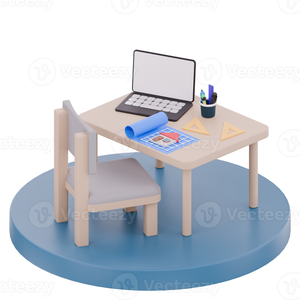 3D Urban Architect Work Desk png
