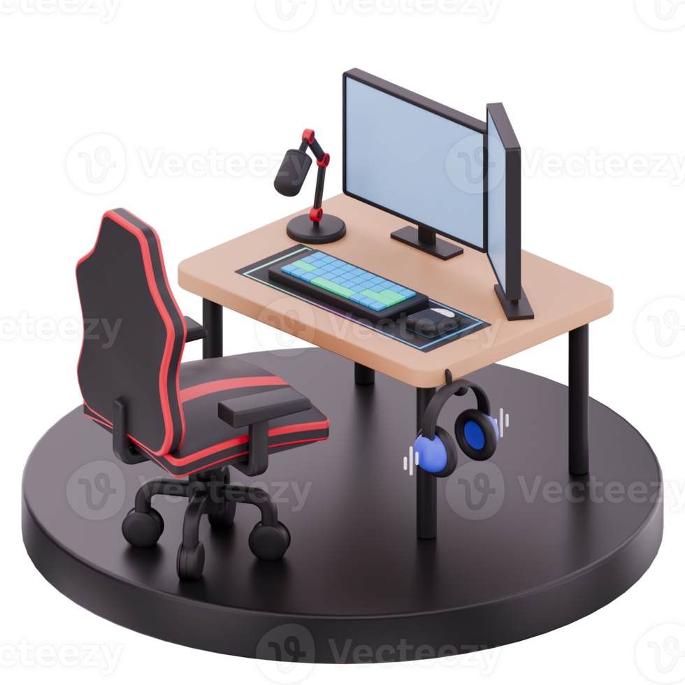 3D Gamer Streaming Setup png