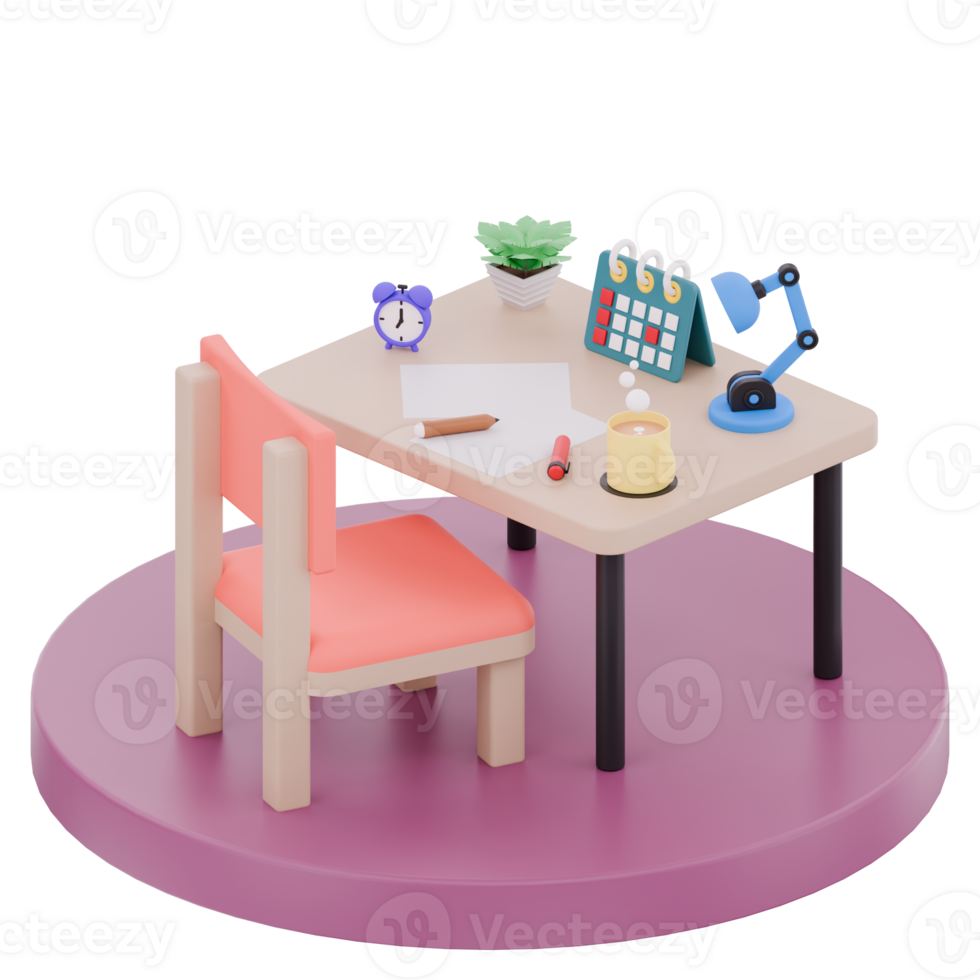 3D Creative Studio Desk png