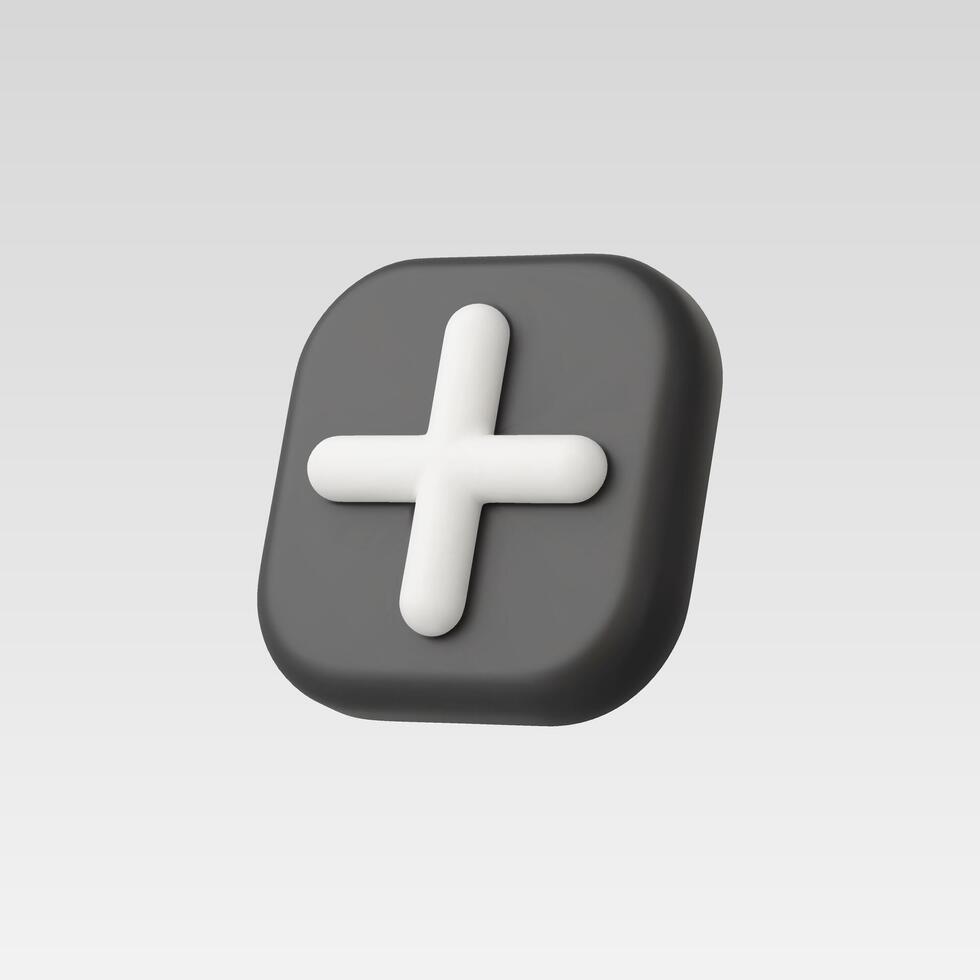 A sleek plus sign button in a minimalist style. vector