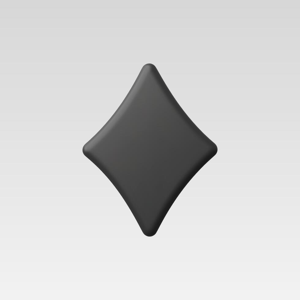 A sleek black diamond shape on a smooth gradient background. vector