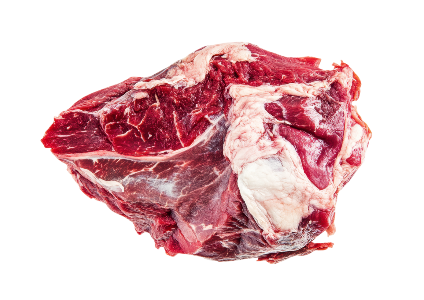 A raw beef steak cut with marbled texture isolated on transparent background png