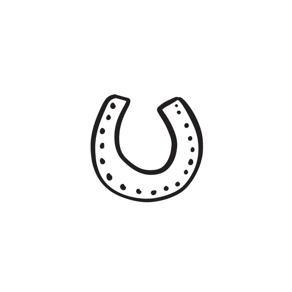 A horseshoe illustration. Symbol of good luck on wedding day. vector