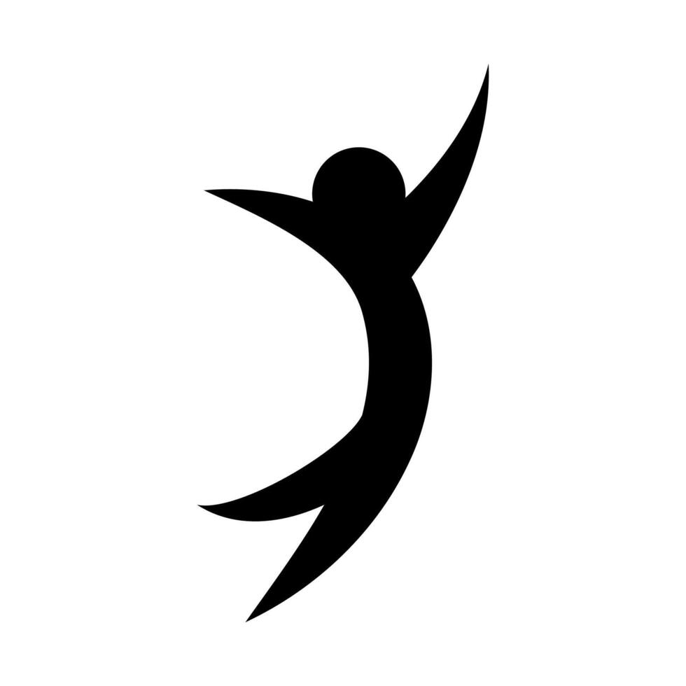 A black silhouette of a person jumping up vector
