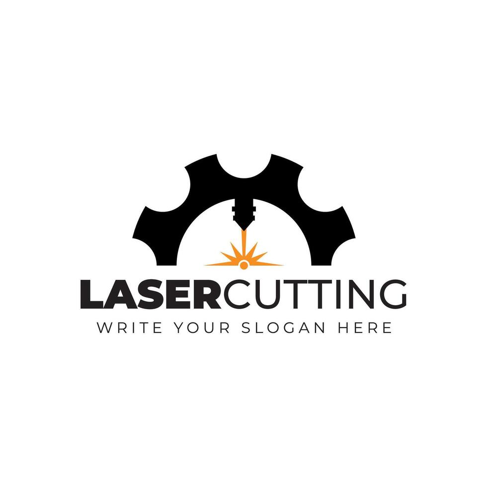 Laser cutting logo design vector