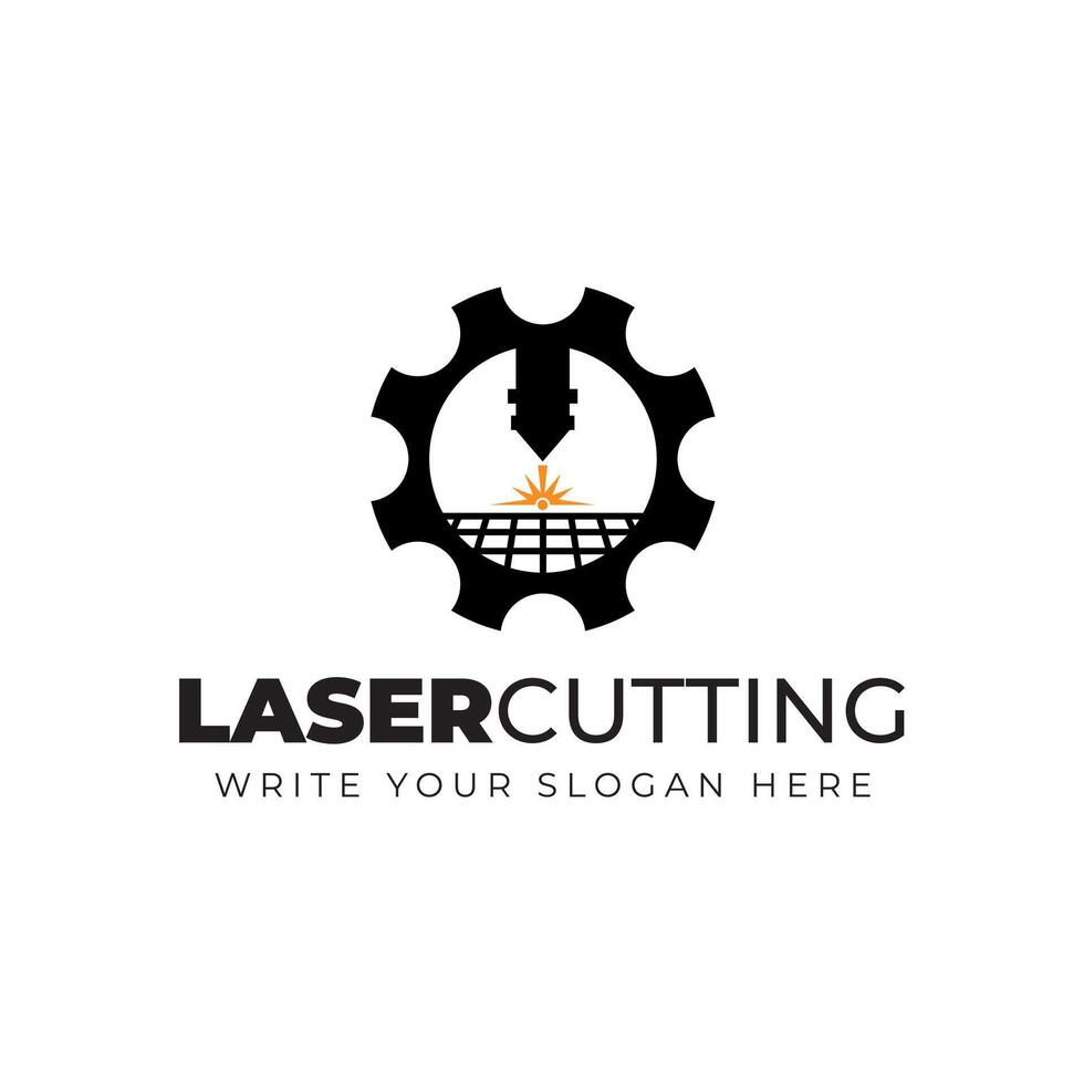 Laser cutting logo template vector