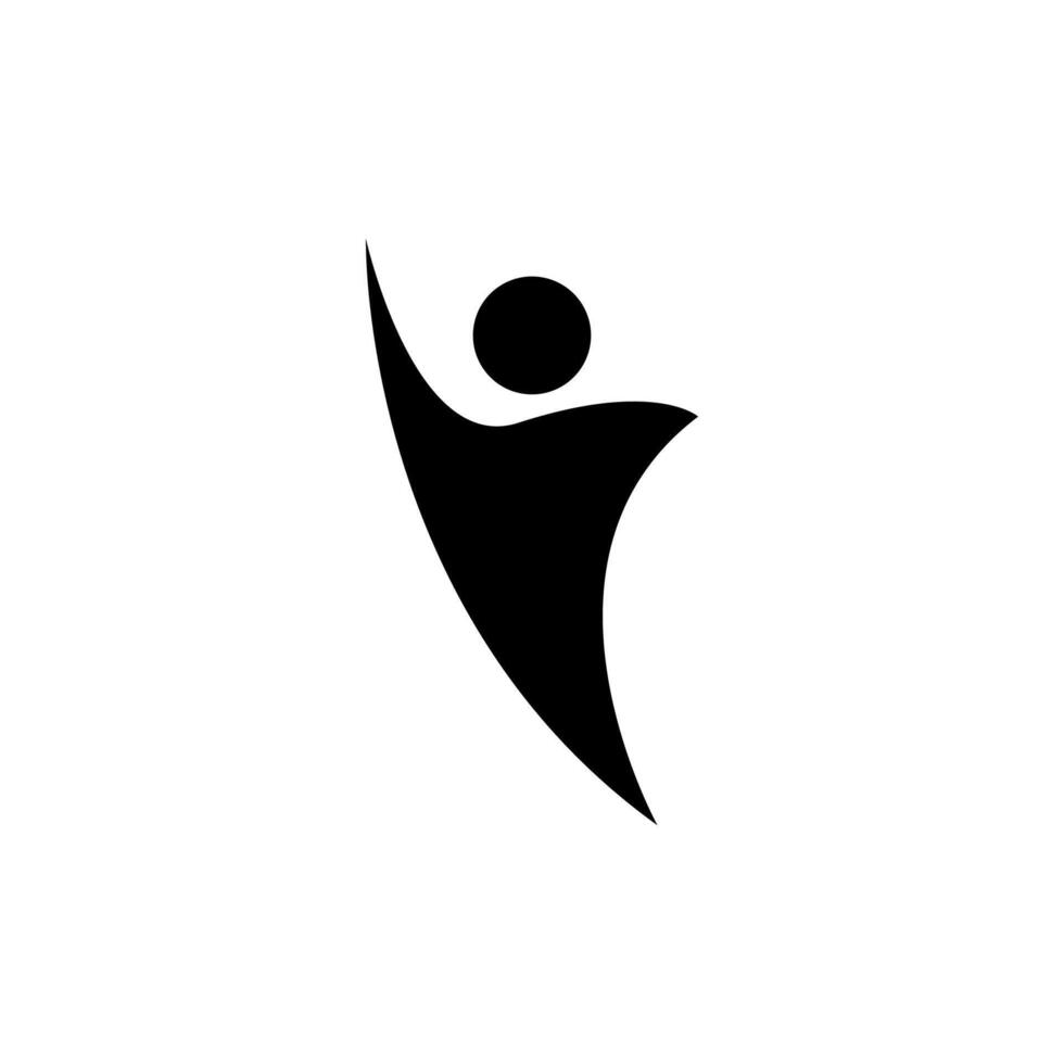 A black and white silhouette of a person raising their arms vector