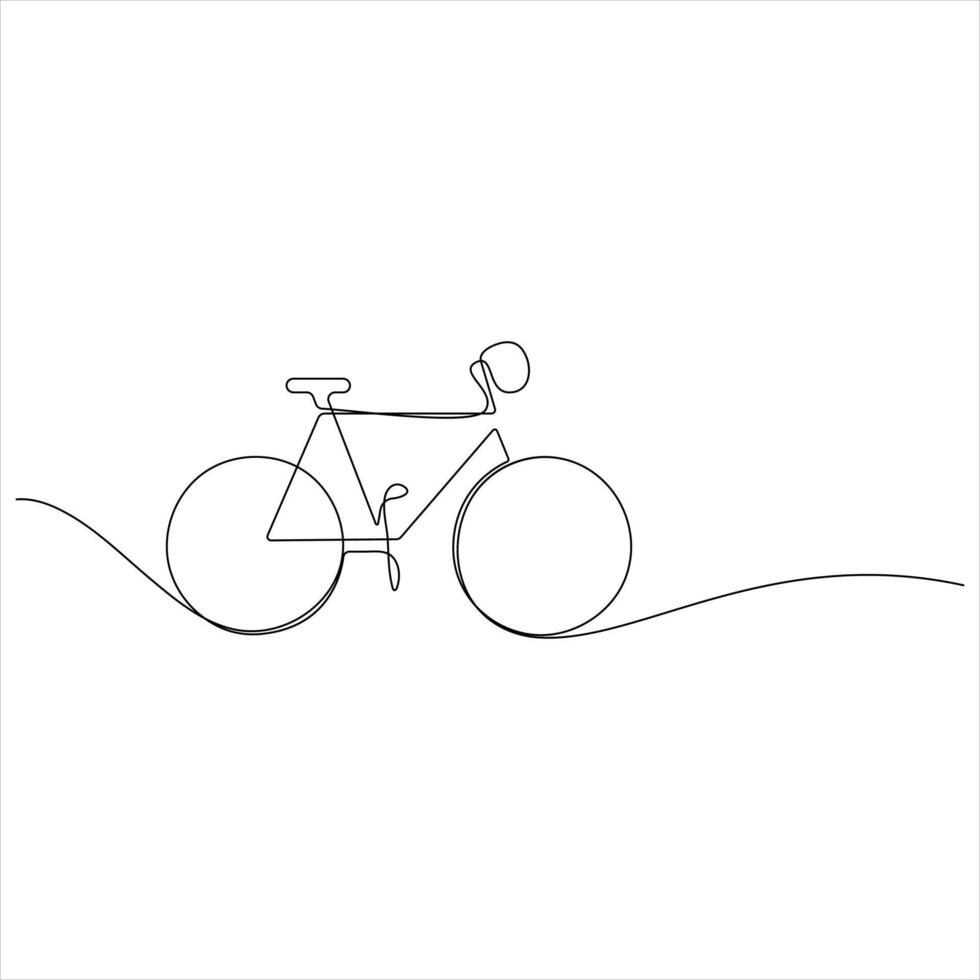 Bicycle continuous oneline art drawing illustration vector