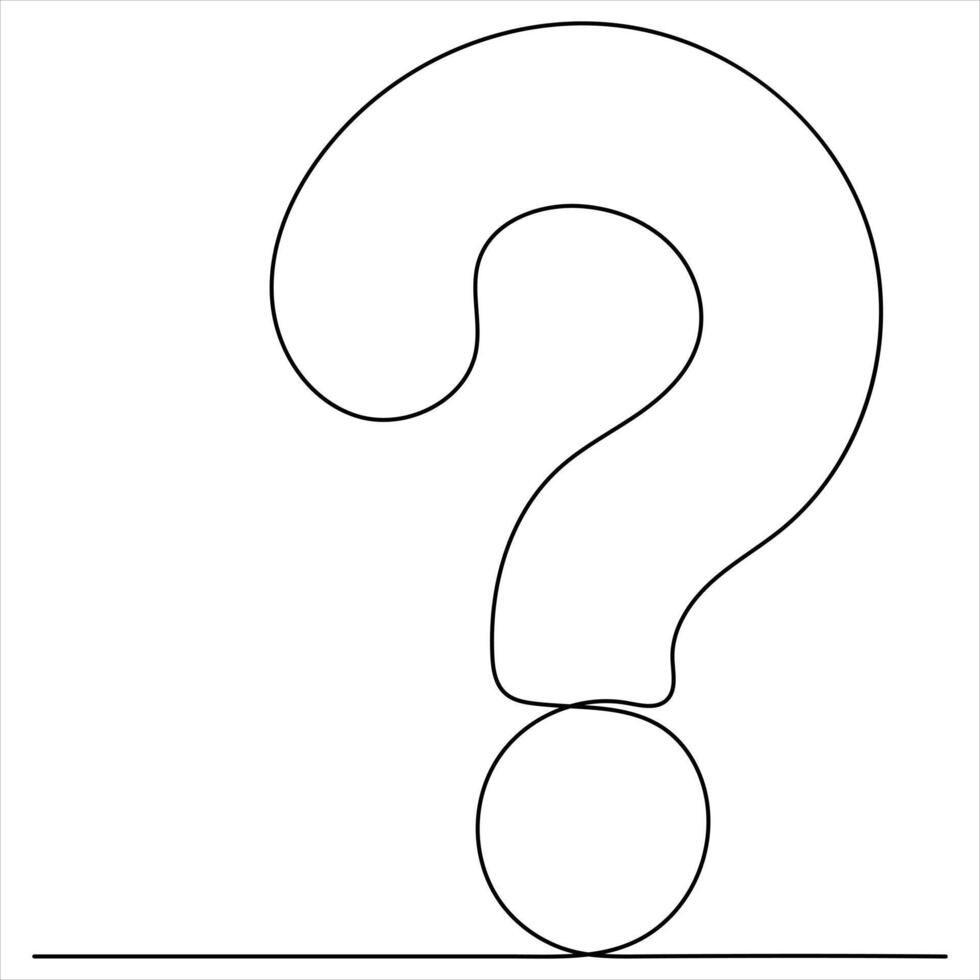 Oneline Question mark continuous single line drawing illustration vector
