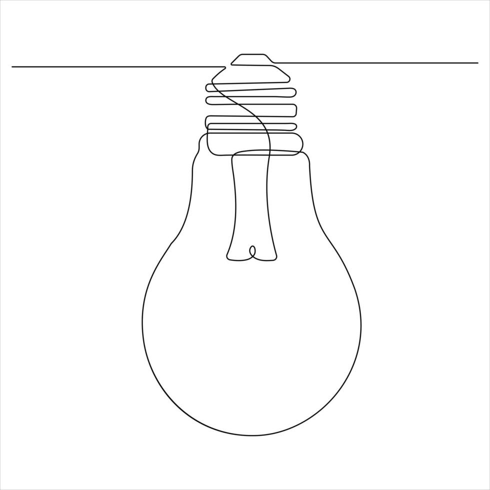 Minimalist line drawing of a Light Bulb outline style illustration vector