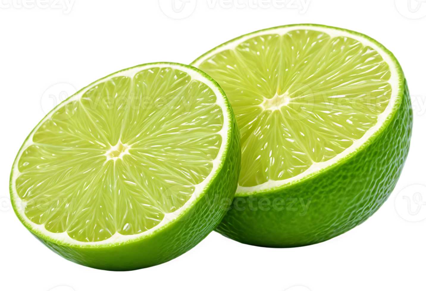 Two halves of a lime are shown png