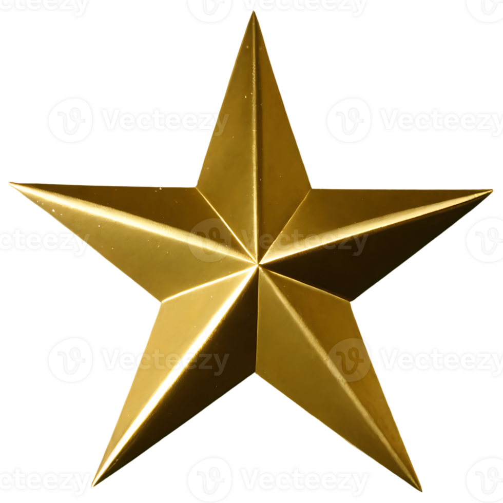 A golden star on a transparent background png