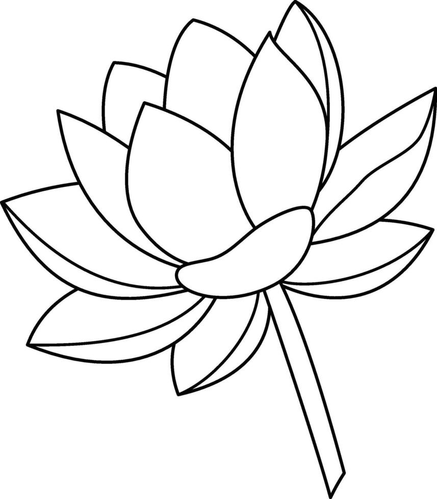 Oretty Lotus Flower Outline vector