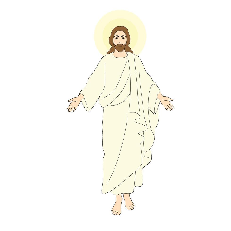 Floating Jesus resurrections illustration vector