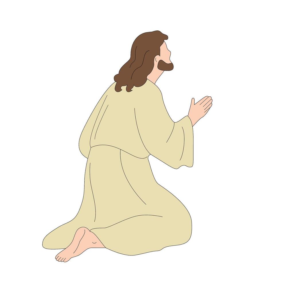 Male worshipper Jesus resurrections illustration vector