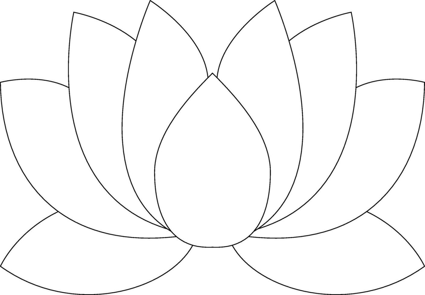 Plain Lotus Flower Thin Outline vector