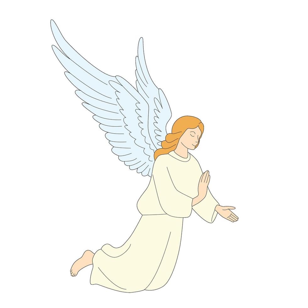 Angel blue wings Jesus resurrections illustration vector