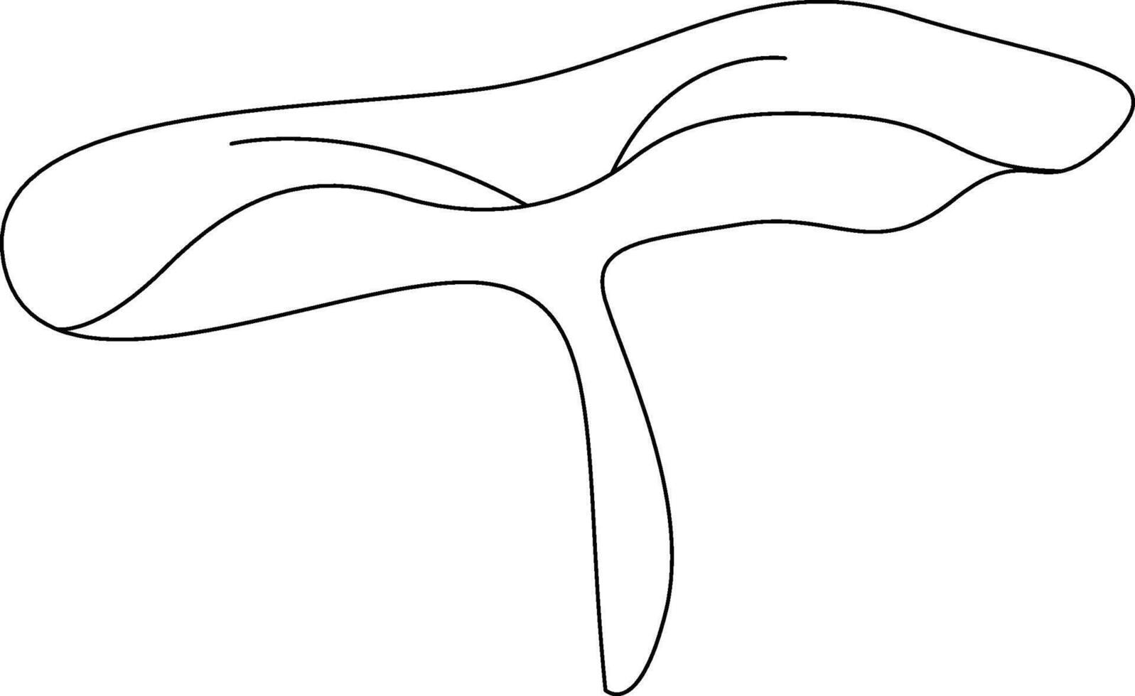 Simple Plain Lotus Leaf outline vector