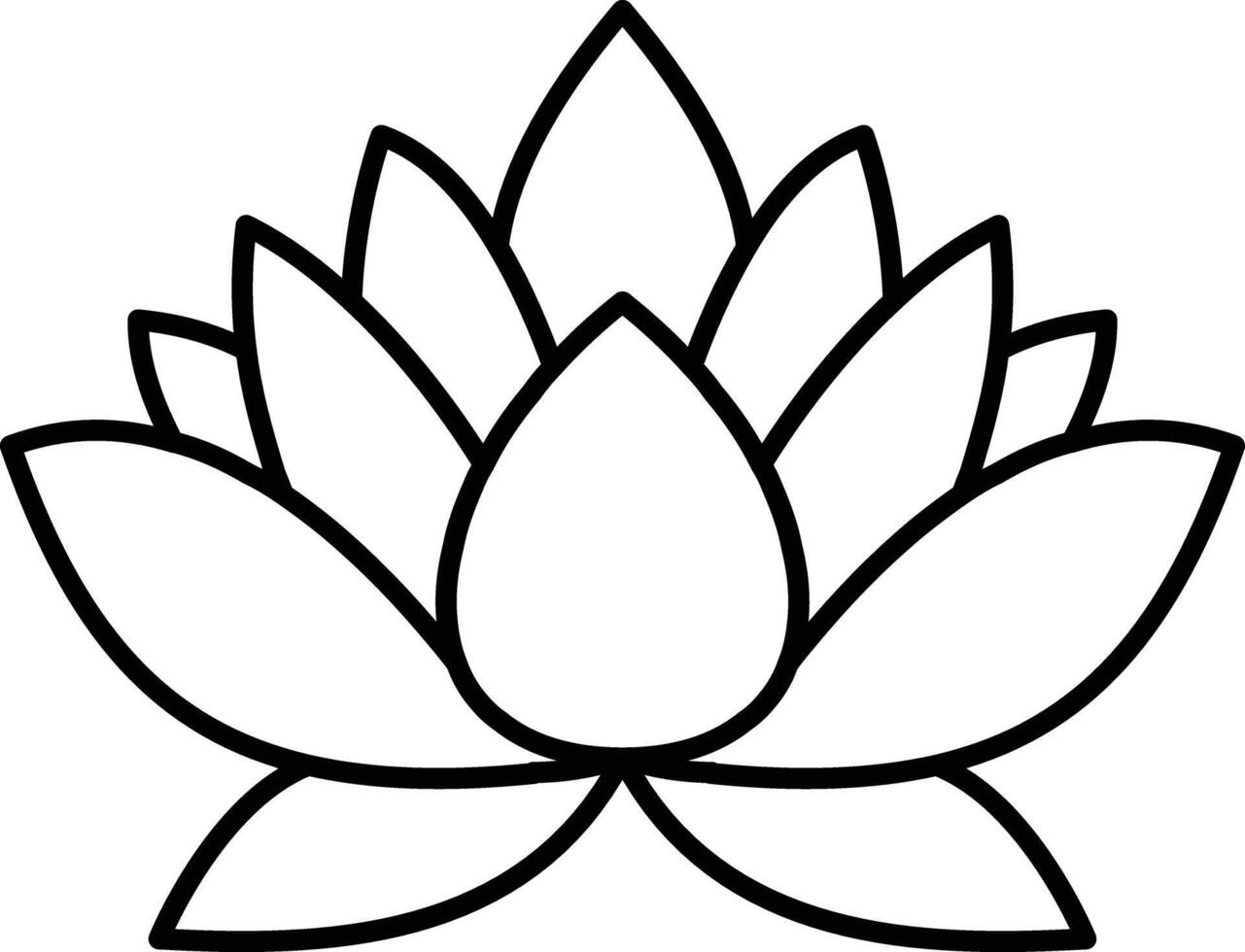 Simple Icon Lotus Outline vector