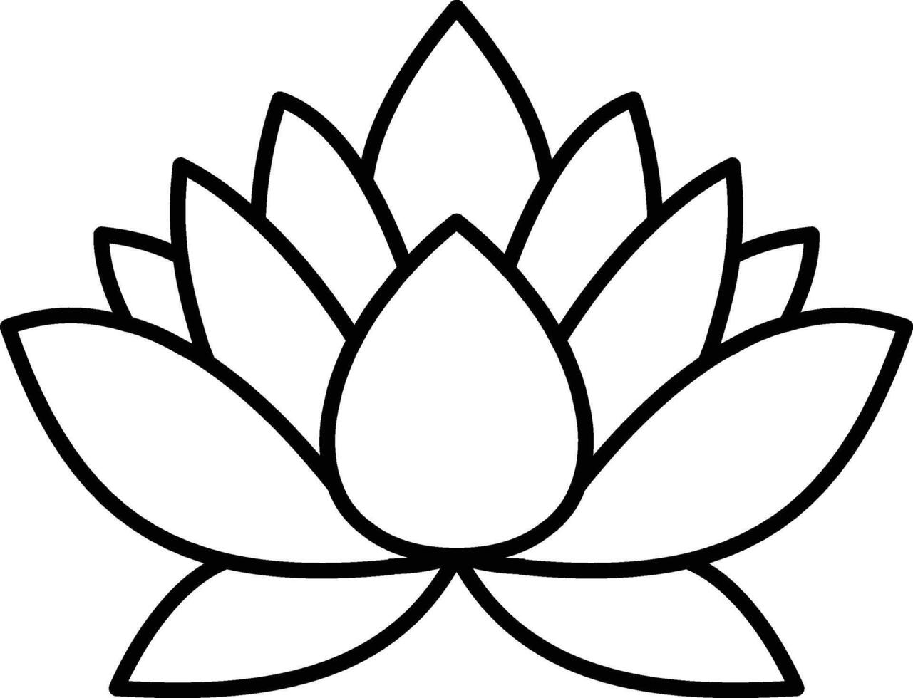 Complex Icon Lotus Flower Outline vector