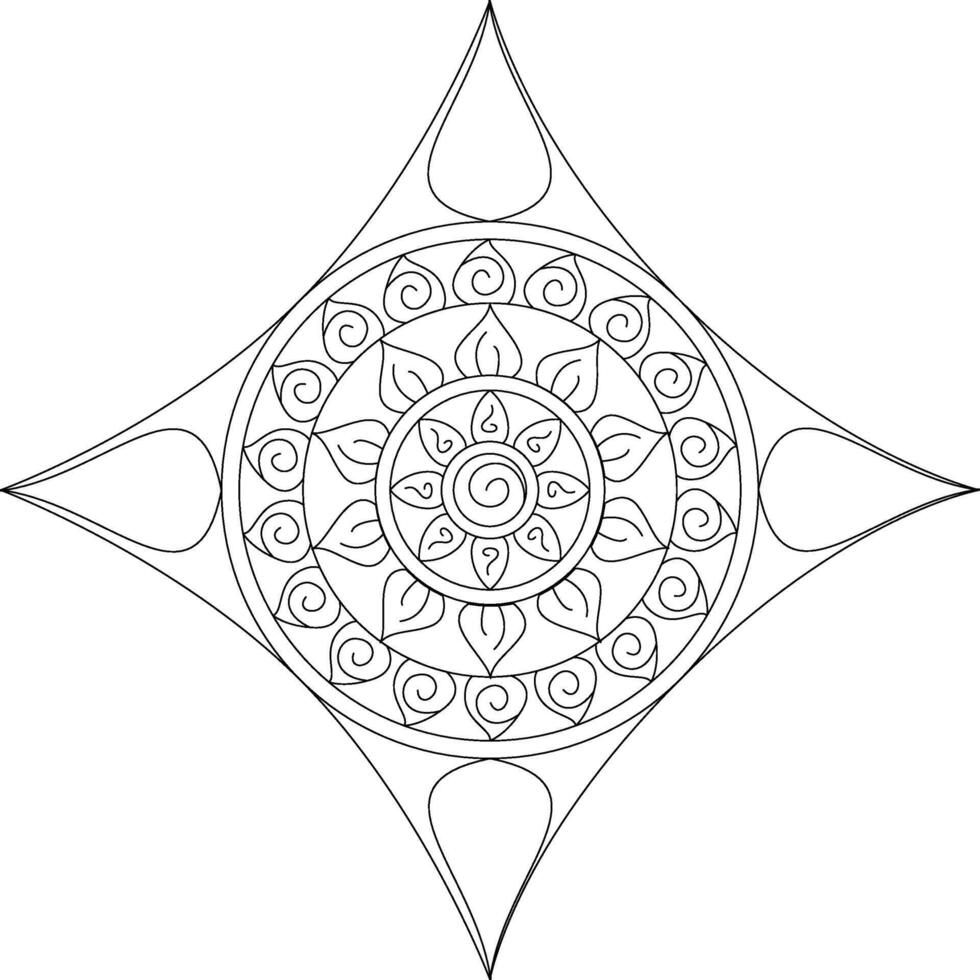 Buddhism Pattern Ornament outline vector