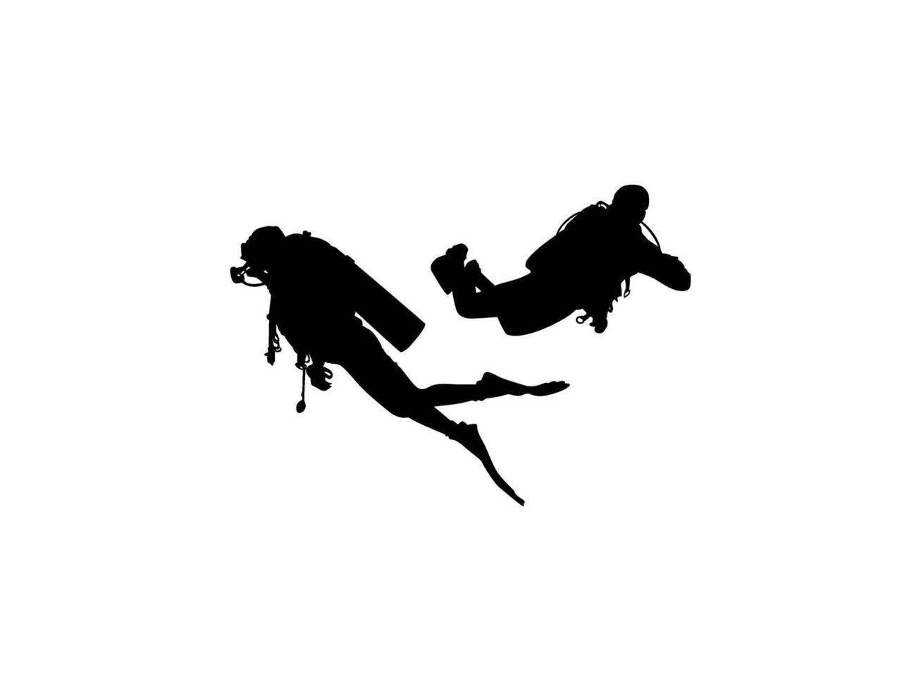 Silhouette Diving, Flat style, can use for Logo Gram, Sticker, Pictogram, Website, etc. vector