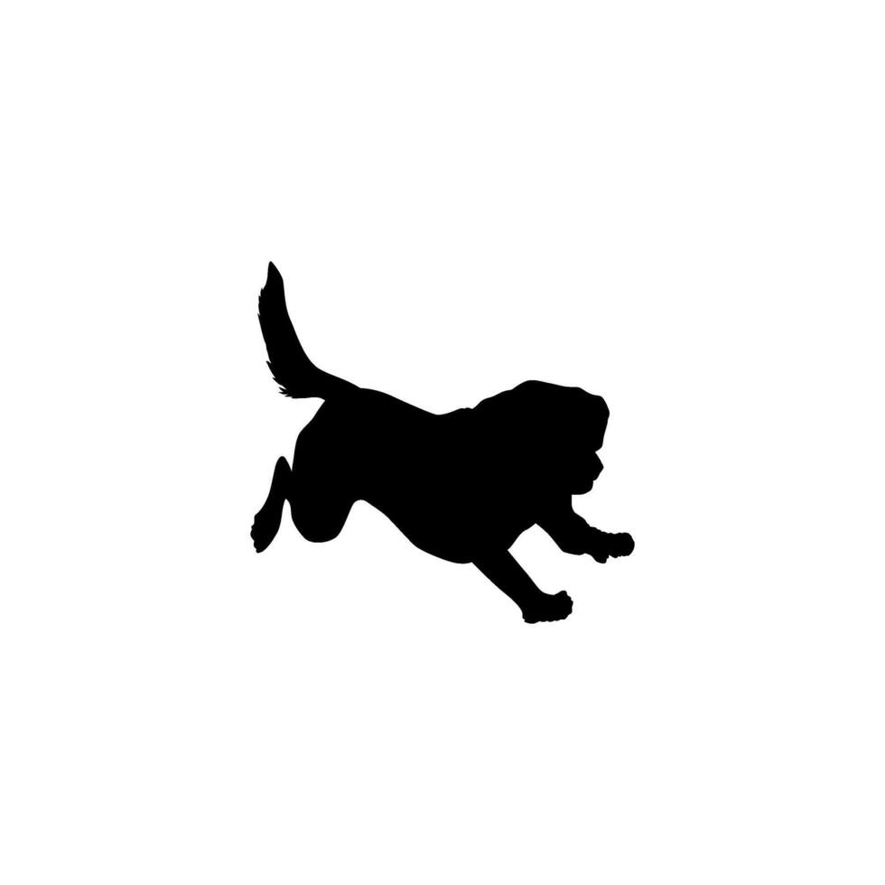 Dog Silhouette, Flat Style, Editable vector