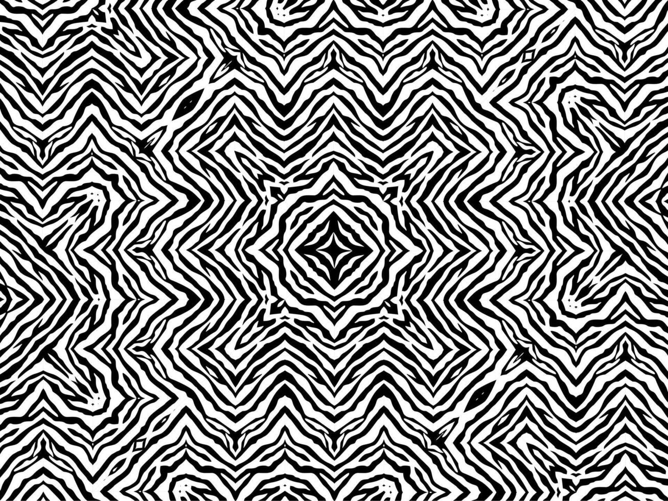 Black-White Stripes Lines Motifs Pattern Inspired by Zebra. Decoration for Interior, Carpet, Textile, Tile, Paper, Wrapping, Wallpaper, Etc. Flat Editable vector