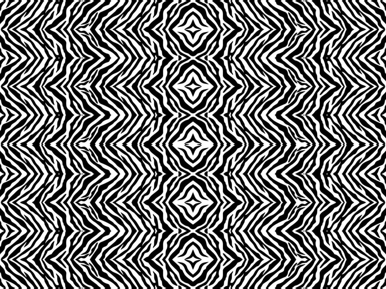 Black-White Stripes Lines Motifs Pattern Inspired by Zebra. Decoration for Interior, Carpet, Textile, Tile, Plastic, Paper, Wrapping, Wallpaper, Pillow, Etc. Flat Color Editable vector