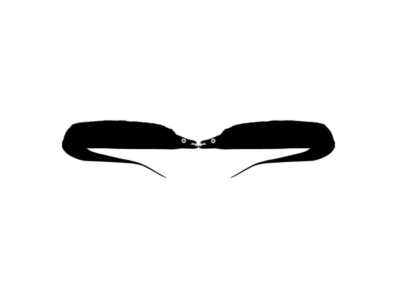 Silhouette of the Pair Cutlass Fish, for Logo Gram, Art Illustration, Pictogram, or Graphic Design Element. Flat Style, vector